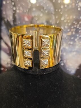 Victoria's Secret Gold-Tone Crystal Pyramid Cuff Bracelet
